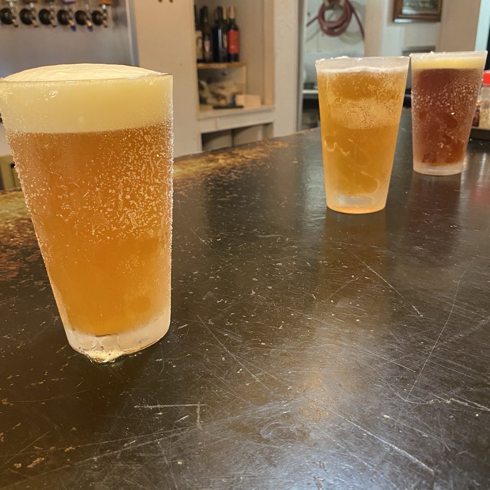 Pie@Trios - Beer in frosted glasses - Pizza Near Me - Longview, Washington