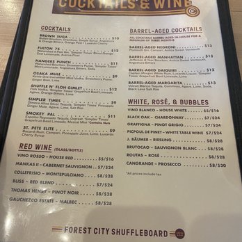 Forest City Shuffleboard - Cocktail menu - Sports Clubs Near Me - Cleveland, Ohio Forest City Shuffleboard - Cocktail menu - Sports Clubs Near Me - Cleveland, Ohio