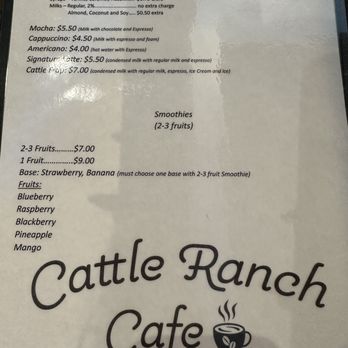 Cattle Ranch Cafe - Coffee menu - Breakfast & Brunch Near Me - Chino, California