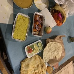 Samuel’s Indian Cuisine - Butter chicken (no way) pilau rice, chicken tikka and nan.