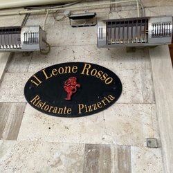 Il Leone Rosso - Logo at the front of restaurant