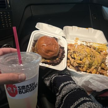 Hlp Smashburger - Loaded Fries and a cheeseburger with extra patty. - Burgers Near Me - Los Angeles, California