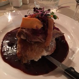 Duck with mashed potatoes and a berry based sauce that was the perfect companion to the dish ... wonderful ... Duck with mashed potatoes and a berry based sauce that was the perfect companion to the dish ... wonderful ...