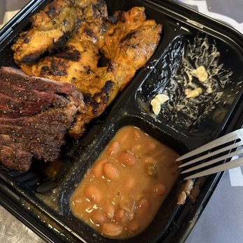 Smokin Jays - Tri tip and grilled chicken plate . As you can see the macaroni salad was so good , ate that first ! - Barbeque Near Me - Oxnard, California