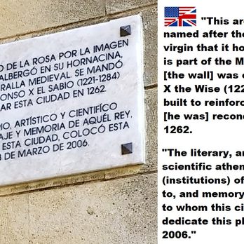 Arco de la Rosa - Arco de la Rosa, Cádiz 2-8-18 -- plaque English translation - Landmarks & Historical Buildings Near Me - Cádiz, California