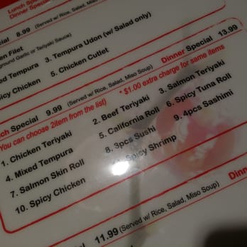 SUSHIRAW - Misleading menu. - Japanese Near Me - Granada Hills, California
