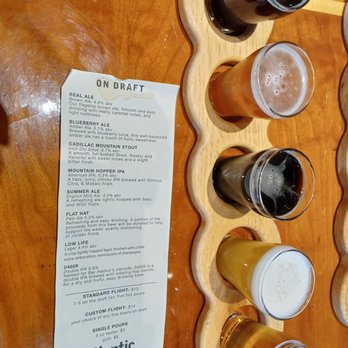 Atlantic Brewing Midtown - Standard flight, $13 - 1st 5 drafts from beer menu. - Breweries Near Me - Bar Harbor, Maine Atlantic Brewing Midtown - Standard flight, $13 - 1st 5 drafts from beer menu. - Breweries Near Me - Bar Harbor, Maine