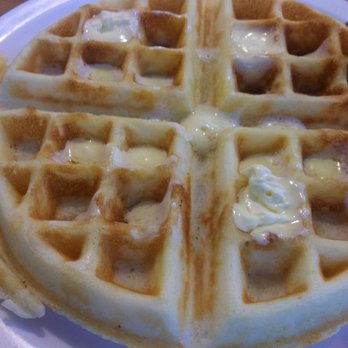 Waffles Cafe - Plain waffle before being drenched with pecan syrup. - Cafes Near Me - Yakima, Washington
