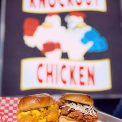 Knockout Chicken - Left - country king sandwich Right - left hook sandwich