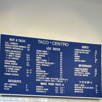 TACO CENTRO - The menu - Mexican Near Me - San Diego, California TACO CENTRO - The menu - Mexican Near Me - San Diego, California