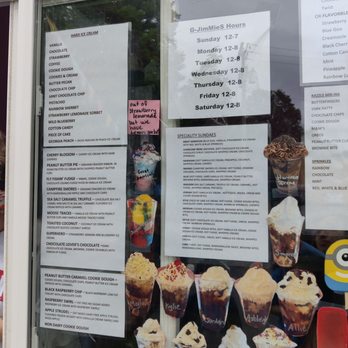 G jimmies - a window display of a cafe - Ice Cream & Frozen Yogurt Near Me - Prattsville, New York