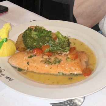 Casa D'Angelo Ristorante - Arctic Char in lemon & garlic with Broccoli - Italian Near Me - Boca Raton, Florida