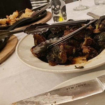 Queenie's Steakhouse - Charred Brussel Sprouts. The cores were about the only thing edible - Steakhouses Near Me - Denton, Texas Queenie's Steakhouse - Charred Brussel Sprouts. The cores were about the only thing edible - Steakhouses Near Me - Denton, Texas