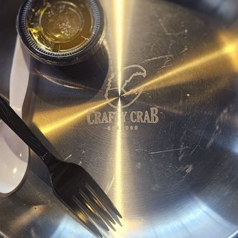 Crafty Crab - Nice branded plates - Seafood Near Me - Dallas, Texas