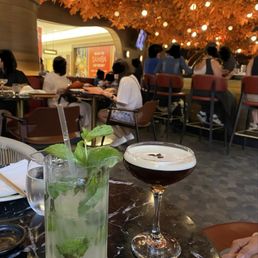 Cool interior. Mojito and Espresso Martini. Cool interior. Mojito and Espresso Martini.