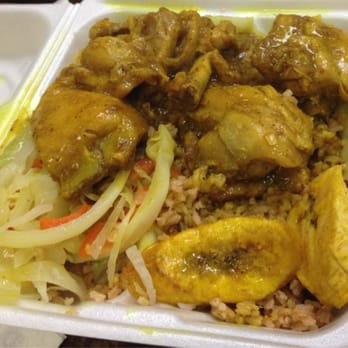 Caribbean Corner - Jamaican curry chicken with beans and rice, cabbage, and plantains. This is a large size meal. :) - Caribbean Near Me - Fairfax, Virginia Caribbean Corner - Jamaican curry chicken with beans and rice, cabbage, and plantains. This is a large size meal. :) - Caribbean Near Me - Fairfax, Virginia