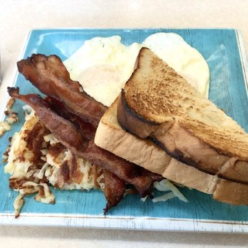 Maggies Cafe & Catering - Two Eggs, bacon, hash browns and toast. - American Near Me - Kalamazoo, Michigan Maggies Cafe & Catering - Two Eggs, bacon, hash browns and toast. - American Near Me - Kalamazoo, Michigan