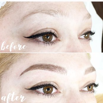 Bareface Beauty Studio - You can see Before I had very Sparse and light brows, the after is just After my 1st session. - Permanent Makeup Near Me - Irvine, California