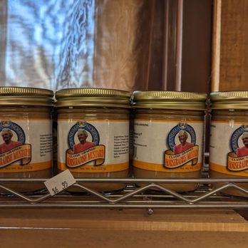 Nodine's Smokehouse - a shelf of jars of smokehouse sauce - Smokehouse Near Me - Goshen, Connecticut Nodine's Smokehouse - a shelf of jars of smokehouse sauce - Smokehouse Near Me - Goshen, Connecticut