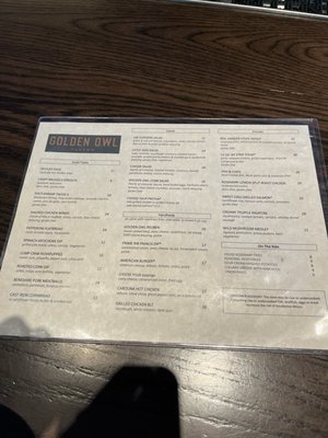 Menu photo 3 Golden Owl Tavern Charlotte, NC