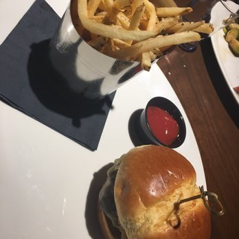Bricks Kitchen and Pub - Elk Burger with a side of Truffle Fries - New American Near Me - Blaine, Minnesota