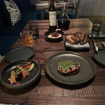 Garrison - Wood fired avocado, grilled octopus and ricotta with blistered grapes. Absolutely amazing! - New American Near Me - Austin, Texas