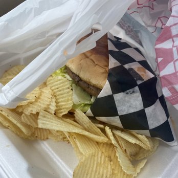 The Corner Cafe - Hamburger with chips ! - American Near Me - North Richland Hills, Texas The Corner Cafe - Hamburger with chips ! - American Near Me - North Richland Hills, Texas