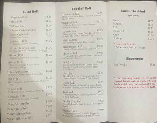 Menu photo 1 Osaka Thomaston, GA