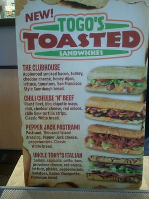 Menu photo 2 TOGO'S Sandwiches Cypress, CA Menu photo 2 TOGO'S Sandwiches Cypress, CA