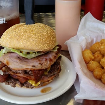 Big Jud's - Double super bacon burger with tater gems - American Near Me - Boise, Idaho Big Jud's - Double super bacon burger with tater gems - American Near Me - Boise, Idaho