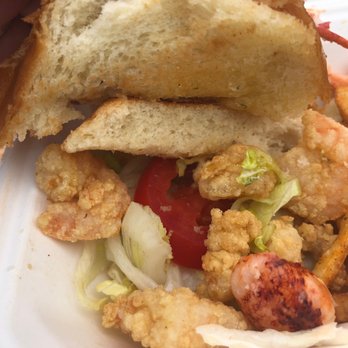 Sam's Chowder Mobile - Shrimp Poboy dismantled - Seafood Near Me - San Francisco, California