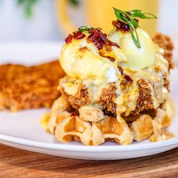 Chicken & Waffle Benedict Chicken & Waffle Benedict