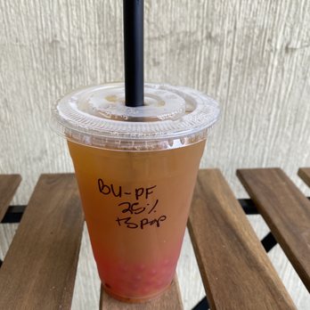 Cha Community - Jasmine honey green tea w/passion fruit and popping strawberry boba. So refreshing and tasty! - Bubble Tea Near Me - Temple, Texas