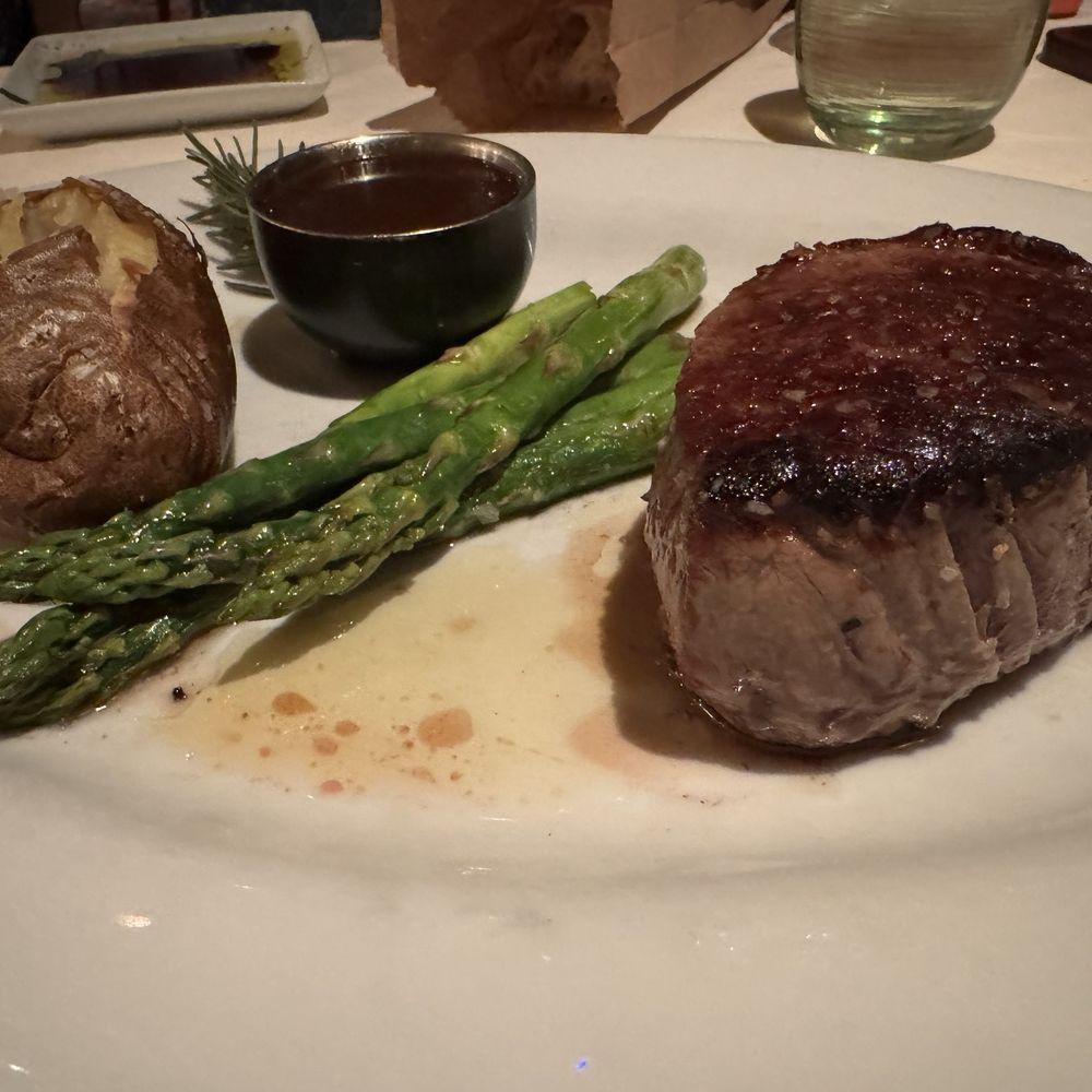 The Bistro - Perfectly cooked filet mignon with asparagus - New American Near Me - Indio, California