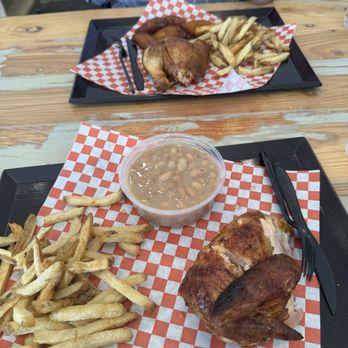 Loli Farms - Quarter chicken with beans and fries - Peruvian Near Me - Pasadena, California