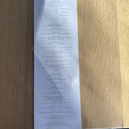 Drink menu