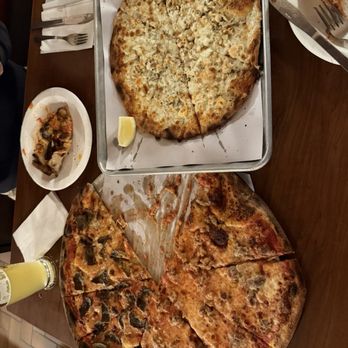 Modern Apizza - Our Famous Fresh Clam Pizza Sausage and Meatball - Pizza Near Me - New Haven, Connecticut Modern Apizza - Our Famous Fresh Clam Pizza Sausage and Meatball - Pizza Near Me - New Haven, Connecticut