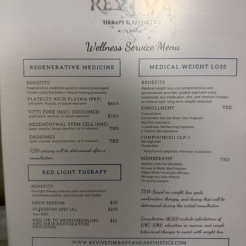 Revive Therapy & Aesthetics - Prices as of September 24, 2024 - IV Hydration Near Me - Morgan Hill, California Revive Therapy & Aesthetics - Prices as of September 24, 2024 - IV Hydration Near Me - Morgan Hill, California
