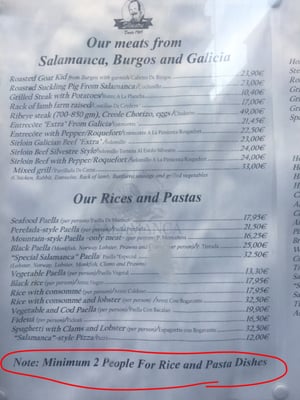 Menu photo 8 Salamanca Barcelona, B Menu photo 8 Salamanca Barcelona, B