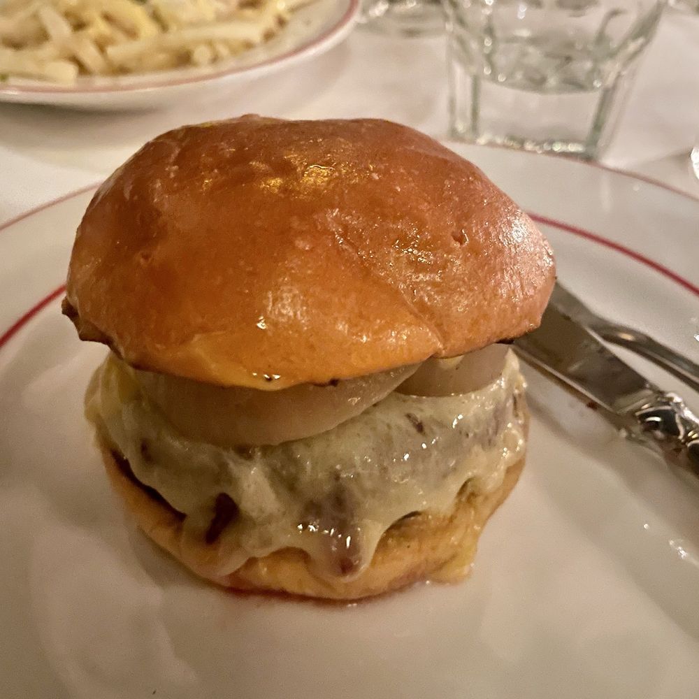 Le Parisien - Holy. Mother. Mary!! Burger. but like, with carmelized onions done some kinda french way. - French Near Me - Oklahoma City, Oklahoma Le Parisien - Holy. Mother. Mary!! Burger. but like, with carmelized onions done some kinda french way. - French Near Me - Oklahoma City, Oklahoma