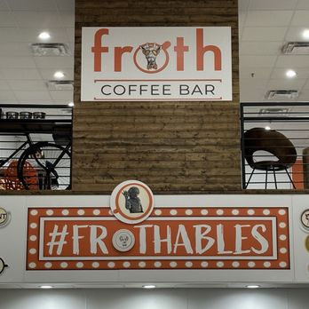 Froth Coffee & Dessert Bar Denton - Sign and upstairs seating - Coffee & Tea Near Me - Denton, Texas Froth Coffee & Dessert Bar Denton - Sign and upstairs seating - Coffee & Tea Near Me - Denton, Texas