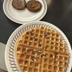 Waffle House - Pecan Waffle with chicken sausage