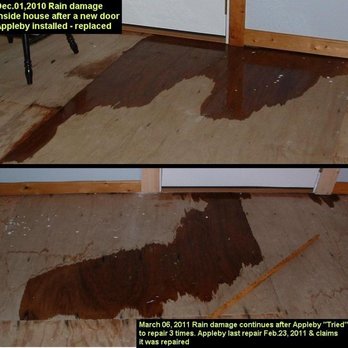 Appleby Systems - Dec 2010 and March 2011 the inside of house resulting from Appleby installing wrong size doors. 2010 the original wood trim is around door - General Contractors Near Me - York, Pennsylvania