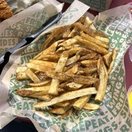 Underseasoned, and undercooked fries Underseasoned, and undercooked fries