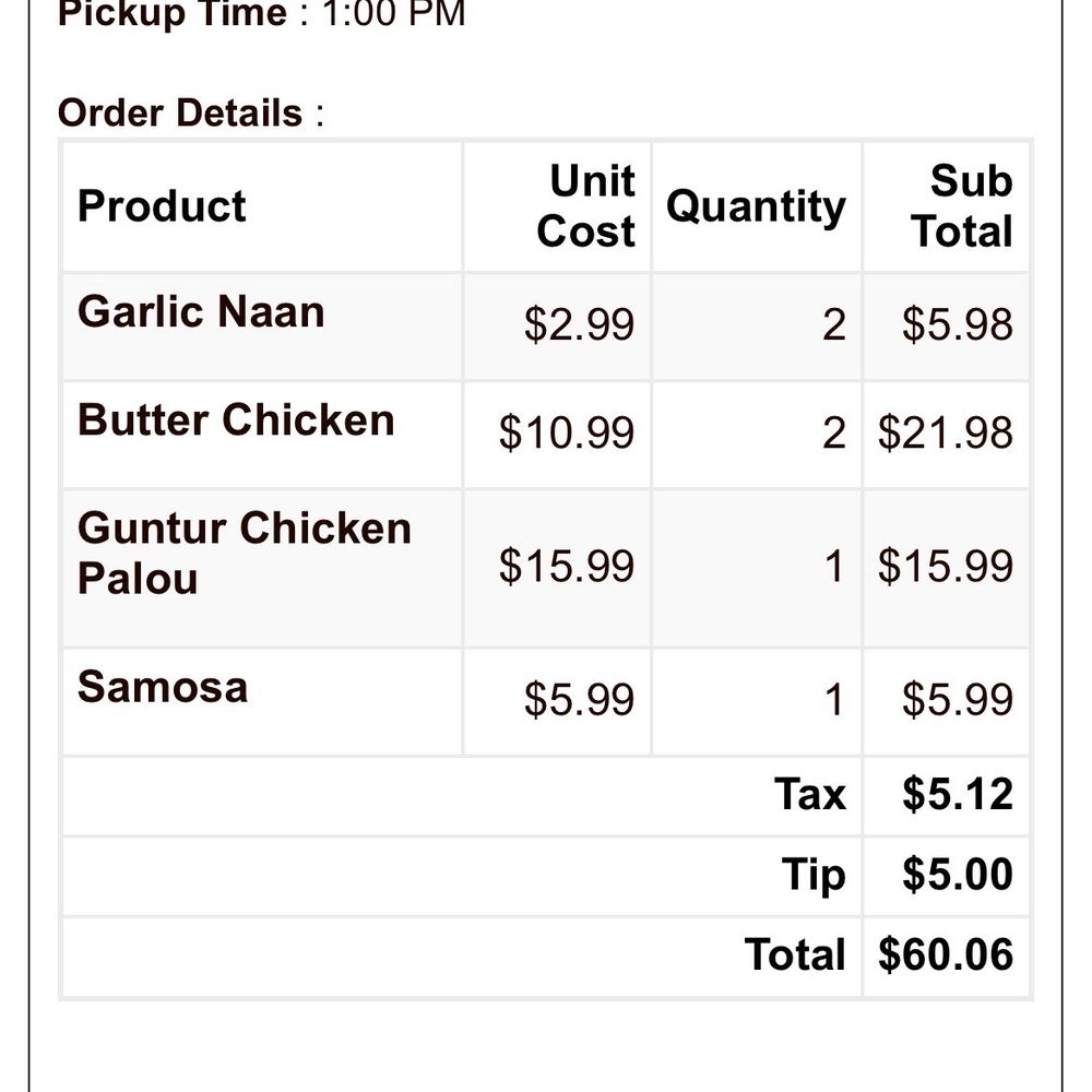 Biryaniz - My online order confirmed. - Indian Near Me - Dublin, California Biryaniz - My online order confirmed. - Indian Near Me - Dublin, California
