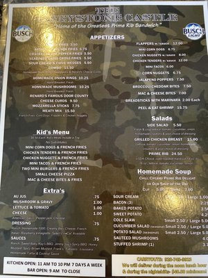Menu photo 2 Greystone Castle Sturgeon Bay, WI Menu photo 2 Greystone Castle Sturgeon Bay, WI