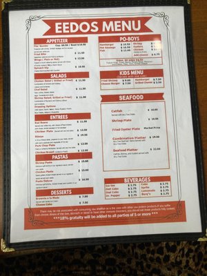 Menu photo 6 Eedo's Restaurant & Bar New Orleans, LA Menu photo 6 Eedo's Restaurant & Bar New Orleans, LA