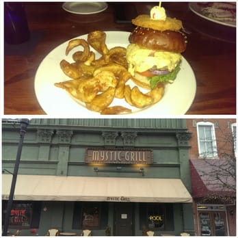 Mystic Grill - The O'Hare burger with pimento cheese, fried green tomatoes, and tomato jam - Southern Near Me - Covington, Georgia Mystic Grill - The O'Hare burger with pimento cheese, fried green tomatoes, and tomato jam - Southern Near Me - Covington, Georgia