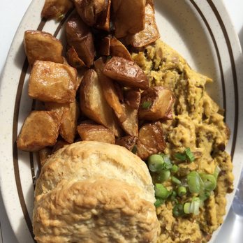 Sawyer & Co - Cajun scramble with Brabant potatoes and biscuit. - Diners Near Me - Austin, Texas Sawyer & Co - Cajun scramble with Brabant potatoes and biscuit. - Diners Near Me - Austin, Texas