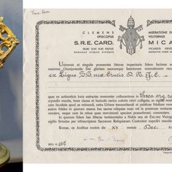 Universal Translation Services - Photo of the relic and the relic certificate.